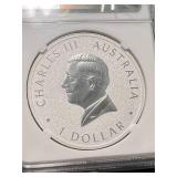 2024 AUSTRALIAN KOOKABURRA SILVER ROUND NGC MS70