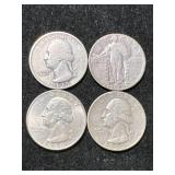 4 US SILVER QUARTERS