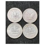 4 US SILVER QUARTERS