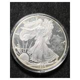 1996 PROOF AMERICAN SILVER EAGLE 1 TROY OZ .999 FINE SILVER IN AIRTITE