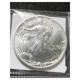 1989 AMERICAN SILVER EAGLE 1 TROY OZ .999 FINE SILVER