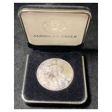 1998 AMERICAN SILVER EAGLE 1 TROY OZ .999 FINE SILVER IN BOX