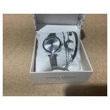 5PCS Laura Ashley Silver Watch & Jewelry Set