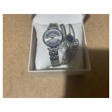 5PCS Laura Ashley Silver Watch & Jewelry Set
