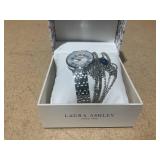 5PCS Laura Ashley Silver Watch & Jewelry Set