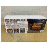 Outdoor Leisure Products Deer and Moose Scene Fire Pit Ring