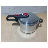 T-fal Initiatives Secure Aluminum Cookware, 6 Quart Pressure Cooker, Silver