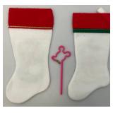Misc. Mickey Mouse Collectibles Including Christmas Stockings & Small Flag (NIB)
