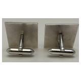 Vintage SWANK Brand Railroad Train Themed Tie Clip And Cuff Link Set In Original Barrington Jewelry Box