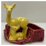 Set Of Vintage Shawnee Deer Planters (One Has Small Chip On Tip Of Ear)
