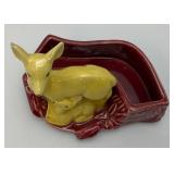Set Of Vintage Shawnee Deer Planters (One Has Small Chip On Tip Of Ear)