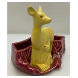 Set Of Vintage Shawnee Deer Planters (One Has Small Chip On Tip Of Ear)