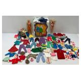 1968 Barbie Case With Vintage Barbie, Ken And Clothes