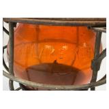 Vintage Adam & Westlake Co. Adalake Kero No. 250 Railroad Lantern With Amber Colored Lense