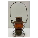 Vintage Adam & Westlake Co. Adalake Kero No. 250 Railroad Lantern With Amber Colored Lense