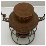 Vintage Adam & Westlake Co. Adalake Kero No. 250 Railroad Lantern With Amber Colored Lense