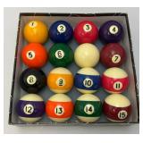 Vintage Pool Ball Set In Original box With Pool Rack