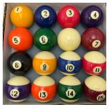 Vintage Pool Ball Set In Original box With Pool Rack