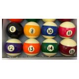 Vintage Pool Ball Set In Original box With Pool Rack