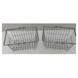 Vintage Small Wire Baskets With Handles
