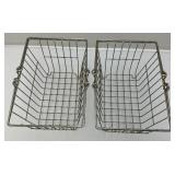 Vintage Small Wire Baskets With Handles