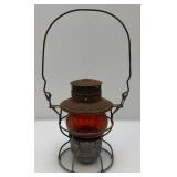 Vintage Adam & Westlake Co. Adalake Kero No. 250 Railroad Lantern With Amber Colored Lense