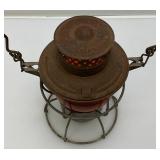 Vintage Adam & Westlake Co. Adalake Kero No. 250 Railroad Lantern With Amber Colored Lense