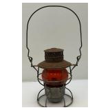 Vintage Adam & Westlake Co. Adalake Kero No. 250 Railroad Lantern With Amber Colored Lense