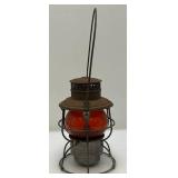 Vintage Adam & Westlake Co. Adalake Kero No. 250 Railroad Lantern With Amber Colored Lense
