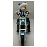 Vintage Kmart Dandee Musical Light-Up Motorcycle Snowman Animated (WORKS)