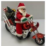 Vintage Kmart Dandee Musical Light-Up Motorcycle Santa Claus Animated (SOME FUNCTIONS WORK) Plays Music Doesn