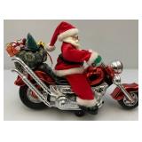 Vintage Kmart Dandee Musical Light-Up Motorcycle Santa Claus Animated (SOME FUNCTIONS WORK) Plays Music Doesn