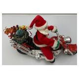 Vintage Kmart Dandee Musical Light-Up Motorcycle Santa Claus Animated (SOME FUNCTIONS WORK) Plays Music Doesn