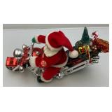 Vintage Kmart Dandee Musical Light-Up Motorcycle Santa Claus Animated (SOME FUNCTIONS WORK) Plays Music Doesn