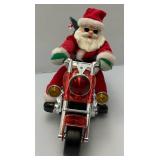 Vintage Kmart Dandee Musical Light-Up Motorcycle Santa Claus Animated (SOME FUNCTIONS WORK) Plays Music Doesn