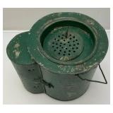 EST. $200.00 - $400.00 SUPER RARE!!!! Antique Oil Burner Galvanized Minnow Bucket With Burner. Only One We Know Of Is In Existence (NEVER SEEN ONE)