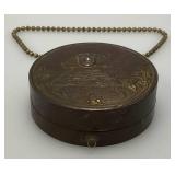 Antique Ornate Egyptian Themed Compact Tin 2.5"