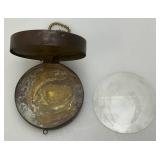 Antique Ornate Egyptian Themed Compact Tin 2.5"