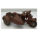 Antique Cast Iron Motorcycle With Sidecar Original With Flat Head Screws