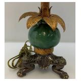 Unique Ornate 23" Tall Table Lamp With Claw Feet And Shade (Shade Has Tare In It)