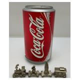 Vintage Coca Cola Coaster Dispenser And Pewter Train Collectibles