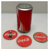 Vintage Coca Cola Coaster Dispenser And Pewter Train Collectibles