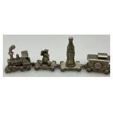 Vintage Coca Cola Coaster Dispenser And Pewter Train Collectibles