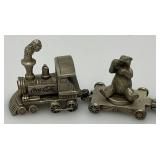 Vintage Coca Cola Coaster Dispenser And Pewter Train Collectibles
