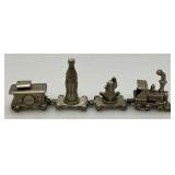 Vintage Coca Cola Coaster Dispenser And Pewter Train Collectibles