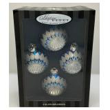 Vintage RADCO Hand Crafted Glass Ornaments In Original Box