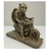 RARE Unique 1998 HPI "Hatched To Ride" Porcelain Gargoyle On Motorcycle Figurine 9 1/2" L x 9" H x 4" W