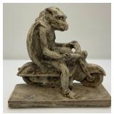 RARE Unique 1998 HPI "Hatched To Ride" Porcelain Gargoyle On Motorcycle Figurine 9 1/2" L x 9" H x 4" W