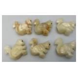 Misc. Rock Slices, Stone Animals (Some Have Chips Present) & More