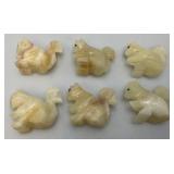 Misc. Rock Slices, Stone Animals (Some Have Chips Present) & More